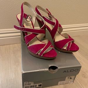 Magenta and gold Aldo sandals size 37